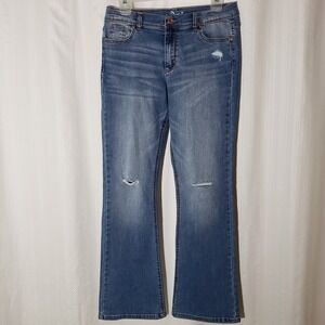 Jordache Bootcut Jeans Girls Size 18 Distressed Medium Wash